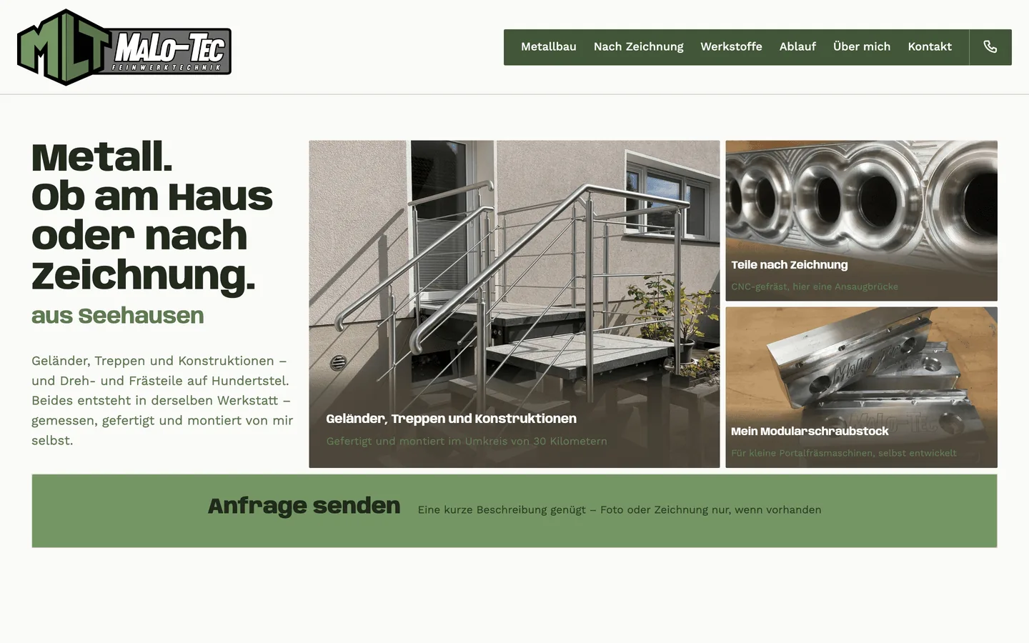 Website von Malo-Tec Feinwerktechnik