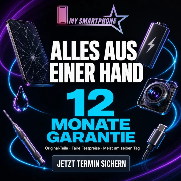Instagram-Post von MySmartphone Wiesbaden: Alles aus einer Hand, 12 Monate Garantie