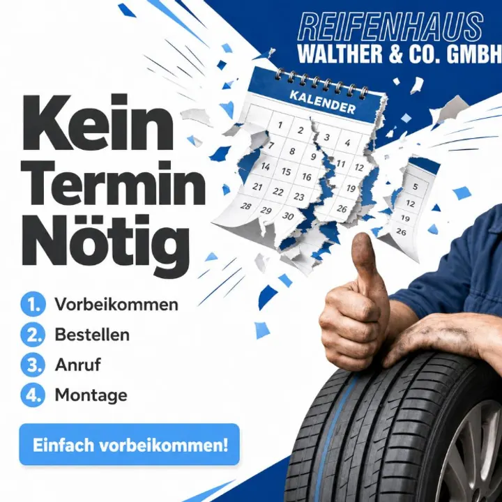 Instagram-Post von Reifenhaus Walther: Kein Termin nötig – der Ablauf in vier Schritten
